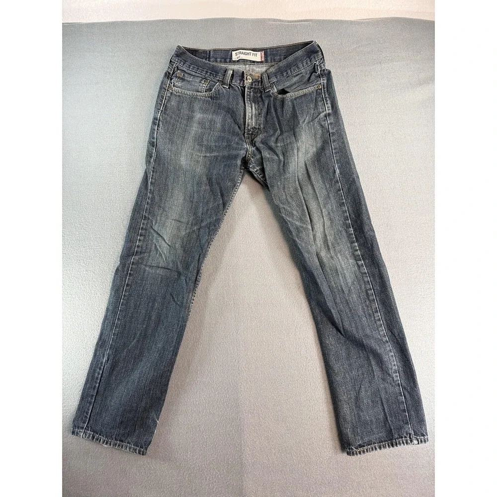 Levis Y2k 505 Jeans Mens 31x32 Medium Wash Blue Regular Straight Distressed